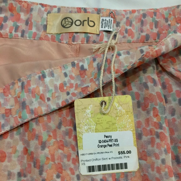 Orb Printed Chiffon Skirt w/ Pockets | Size: XS - Picture 2 of 2